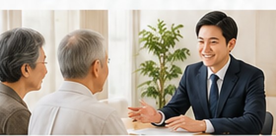 相続や空き家について担当者に相談するご夫婦